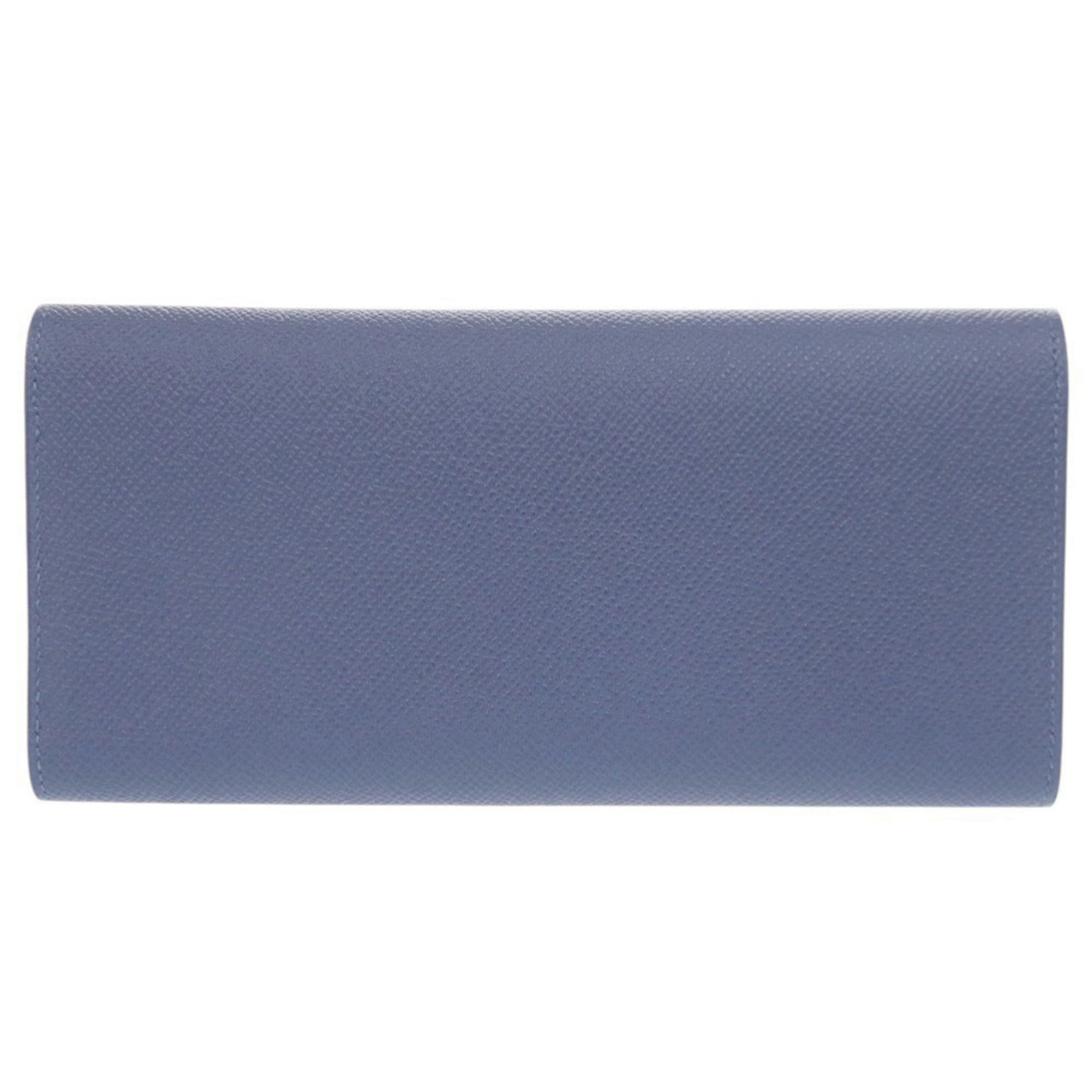 Like new Hermès Passant Long Sangle Caval Epsom Leather, Blue Brighton Silver Hardware, C Stamp (2018 Model), 0352 HERMES