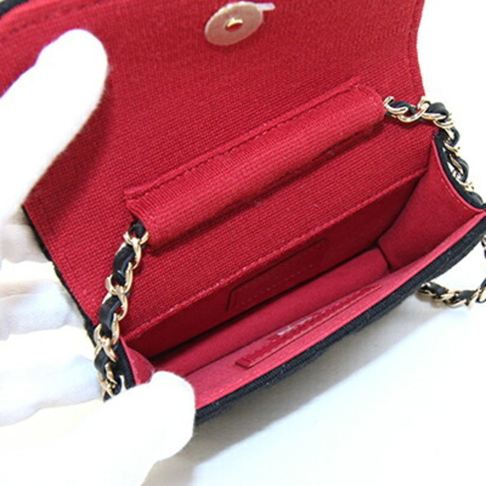 Chanel Shoulder Bag, Black Cotton, Matelassé Mini Crossbody Chain Customer Exclusive, Women's CHANEL — Like New