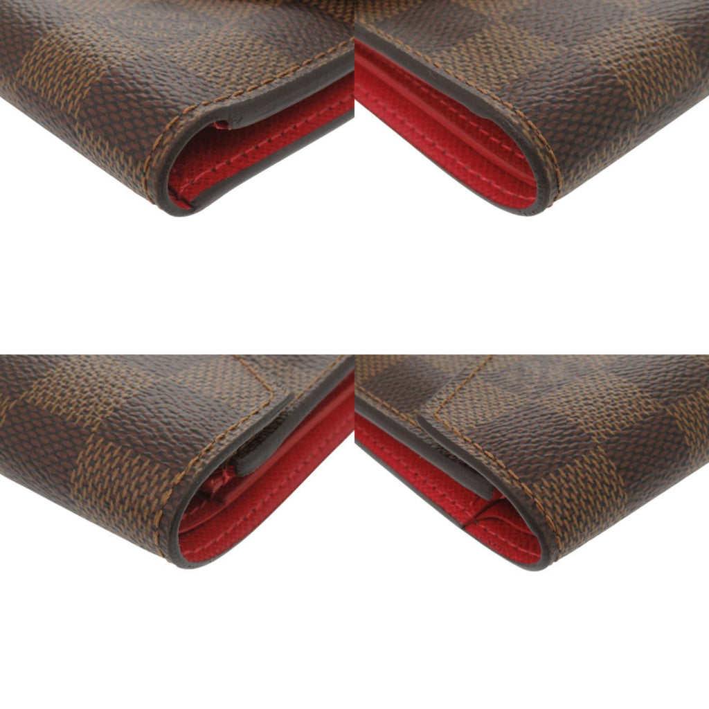 Excellent condition Louis Vuitton Portefeuille Victorine Damier N41659 tri-fold wallet with IC tag, red and brown, LV 0663