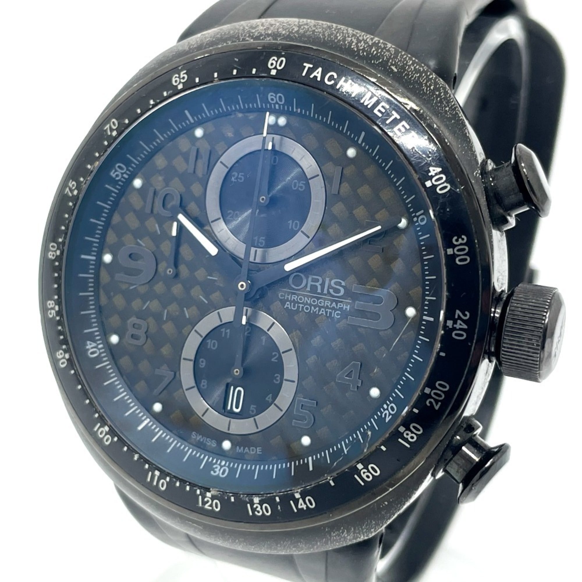 ORIS 7611 Chronograph TT3 CHRONOGRAPH BLACK Automatic Watch with Titanium/Rubber Strap, Men's, Black — Good