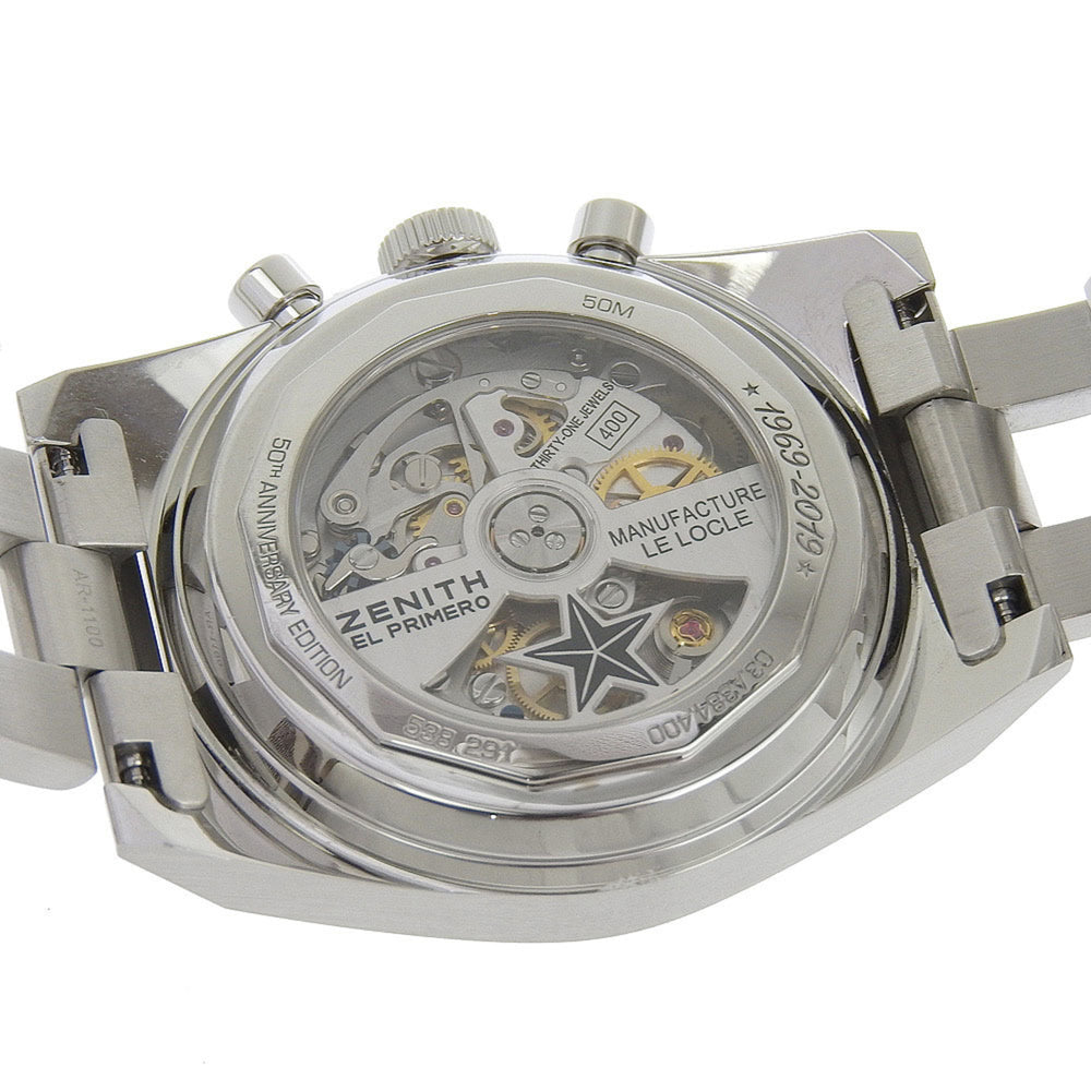Zenith Chronomaster Revival El Primero Watch 50th Anniversary Limited Edition Model 03.A384.400 Stainless Steel Automatic Chronograph White Dial Men's — Very Good