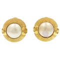 Chanel faux pearl Coco Mark earrings, metal, women's