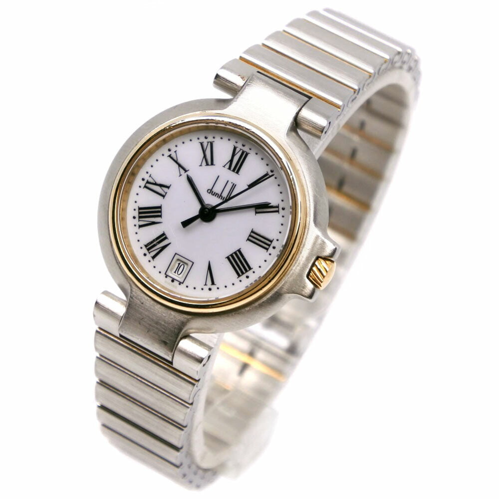 Dunhill Millennium Watch Stainless Steel Quartz Analog Display White Dial Ladies — Good