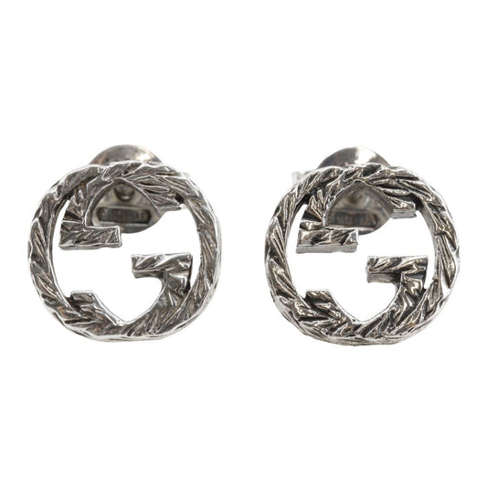 Gucci Interlocking G Earrings, Silver, Approx. 2.9g, G, Unisex