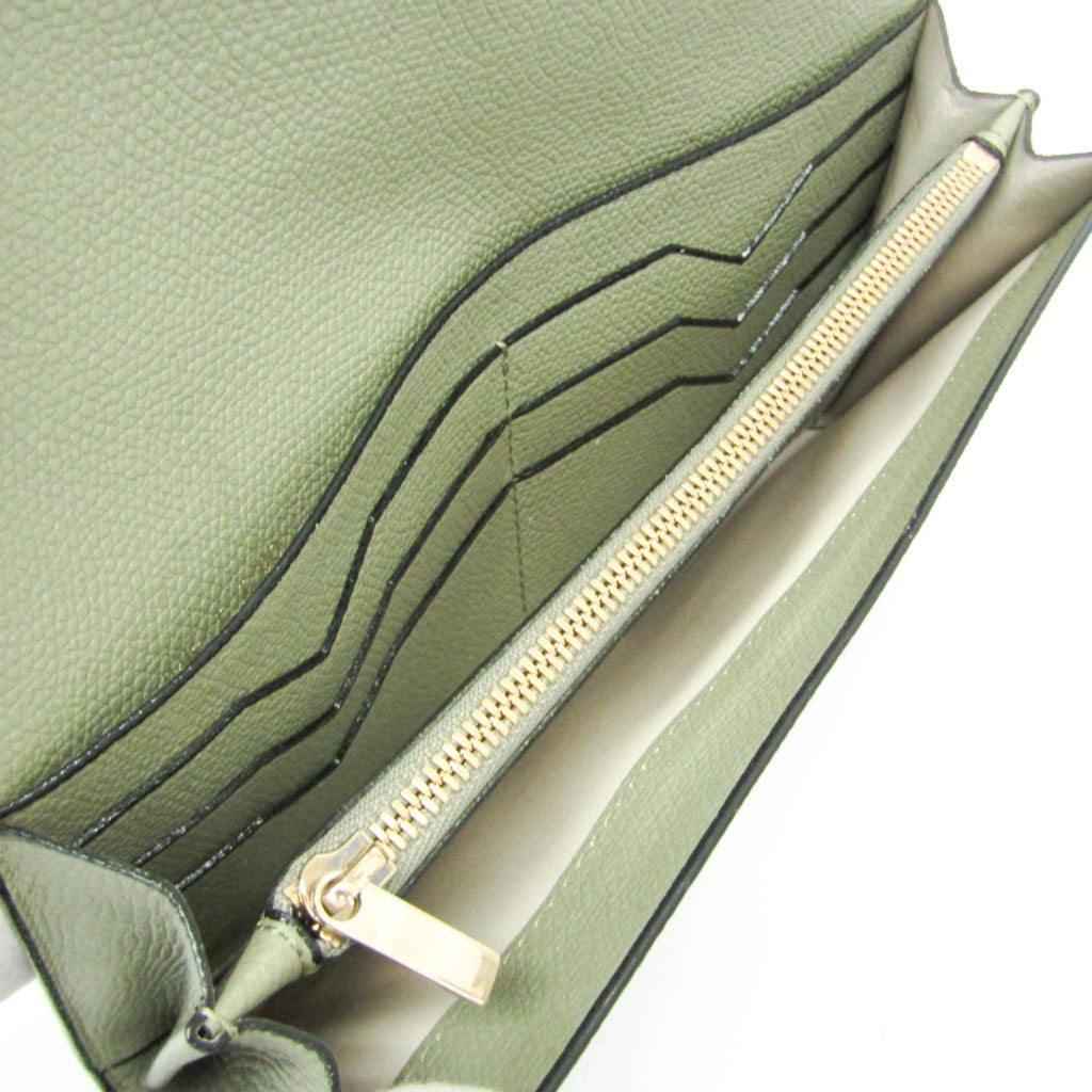 Valextra Women's Leather Long Wallet (bi-fold) Green