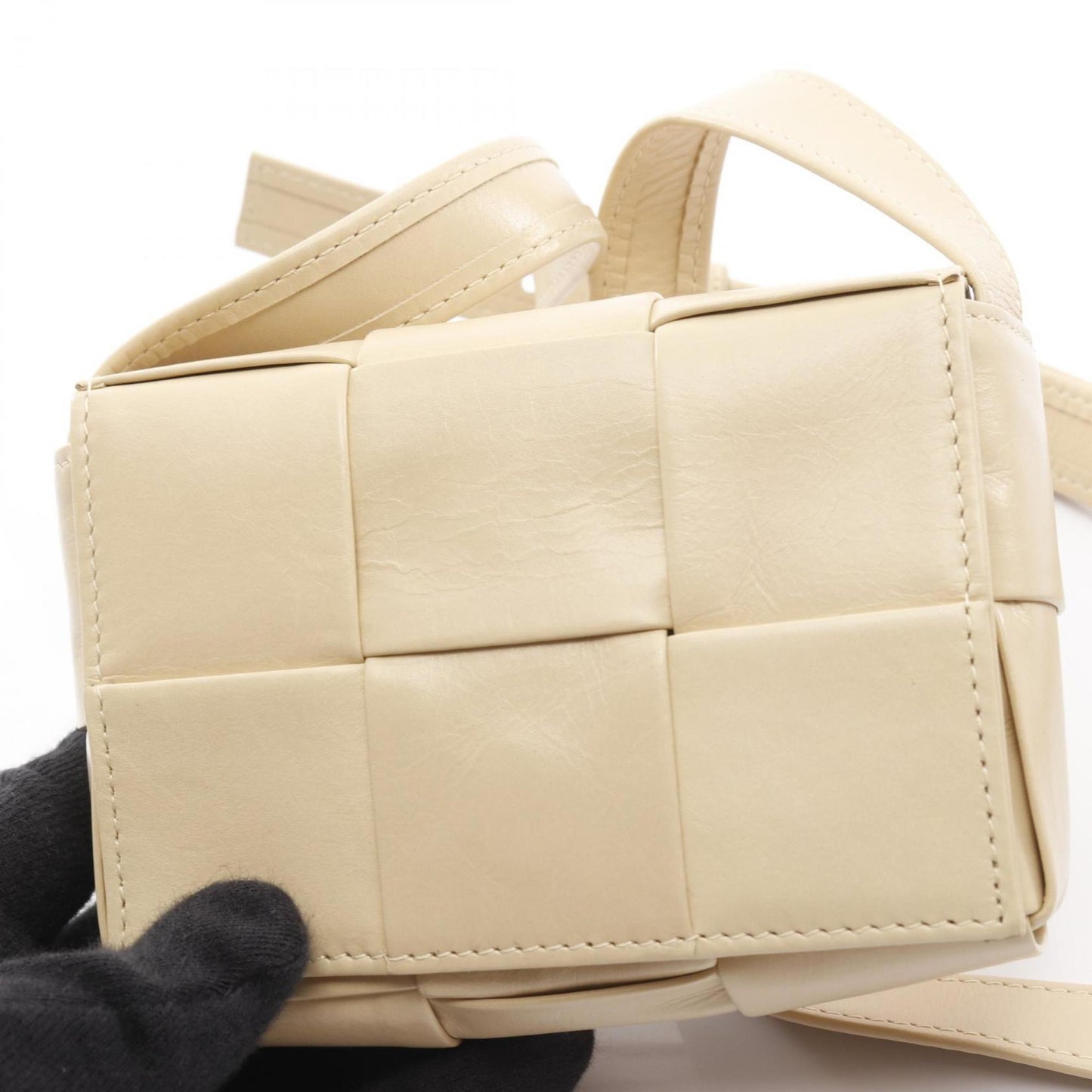 Bottega Veneta Candy Cassette Mini Shoulder Bag, Leather, Beige, for Men and Women, 667048