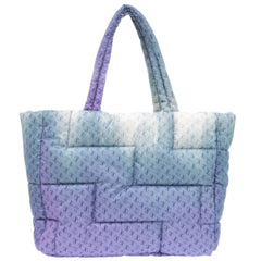 Like new Jimmy Choo Raya soft nylon blue/purple tote bag, model 1714 — Like New