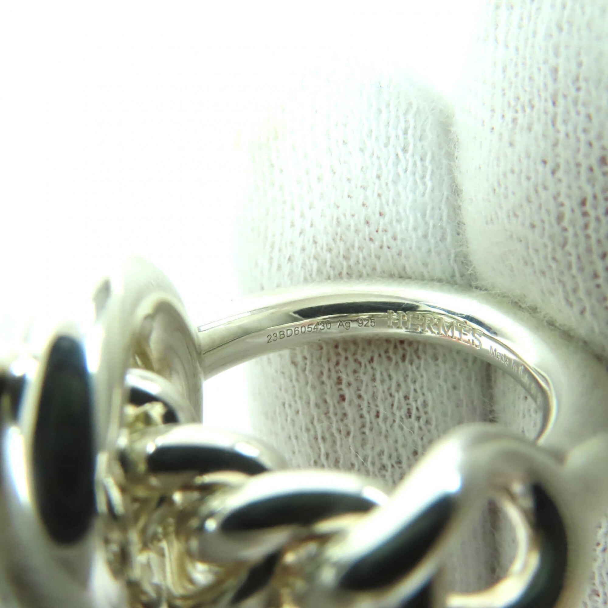HERMES Croisette Ring, AG925, 2023 model, Silver, Size 51 (equivalent to Japanese size), with box, Made in Italy, Weight: 16.5g, Women's — Like New