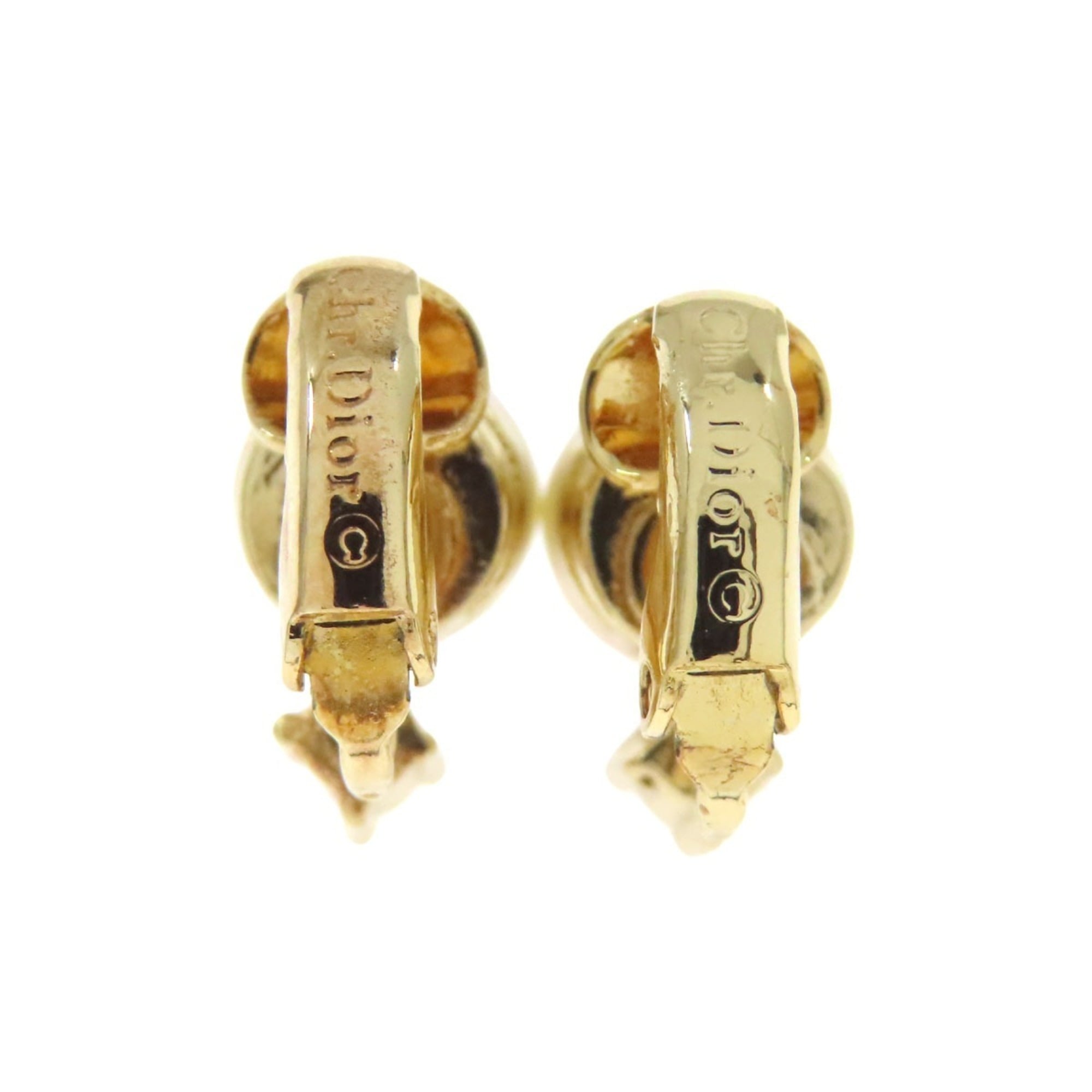 Christian Dior faux pearl earrings in metal for women.