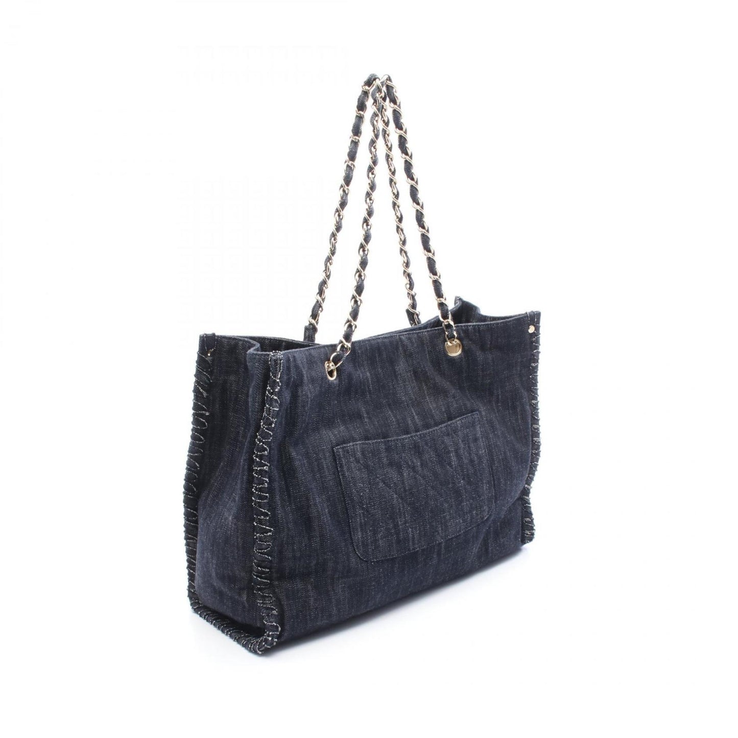 Chanel Night Flight Tote Bag, Denim, Women's, Navy, Multicolor, A31932