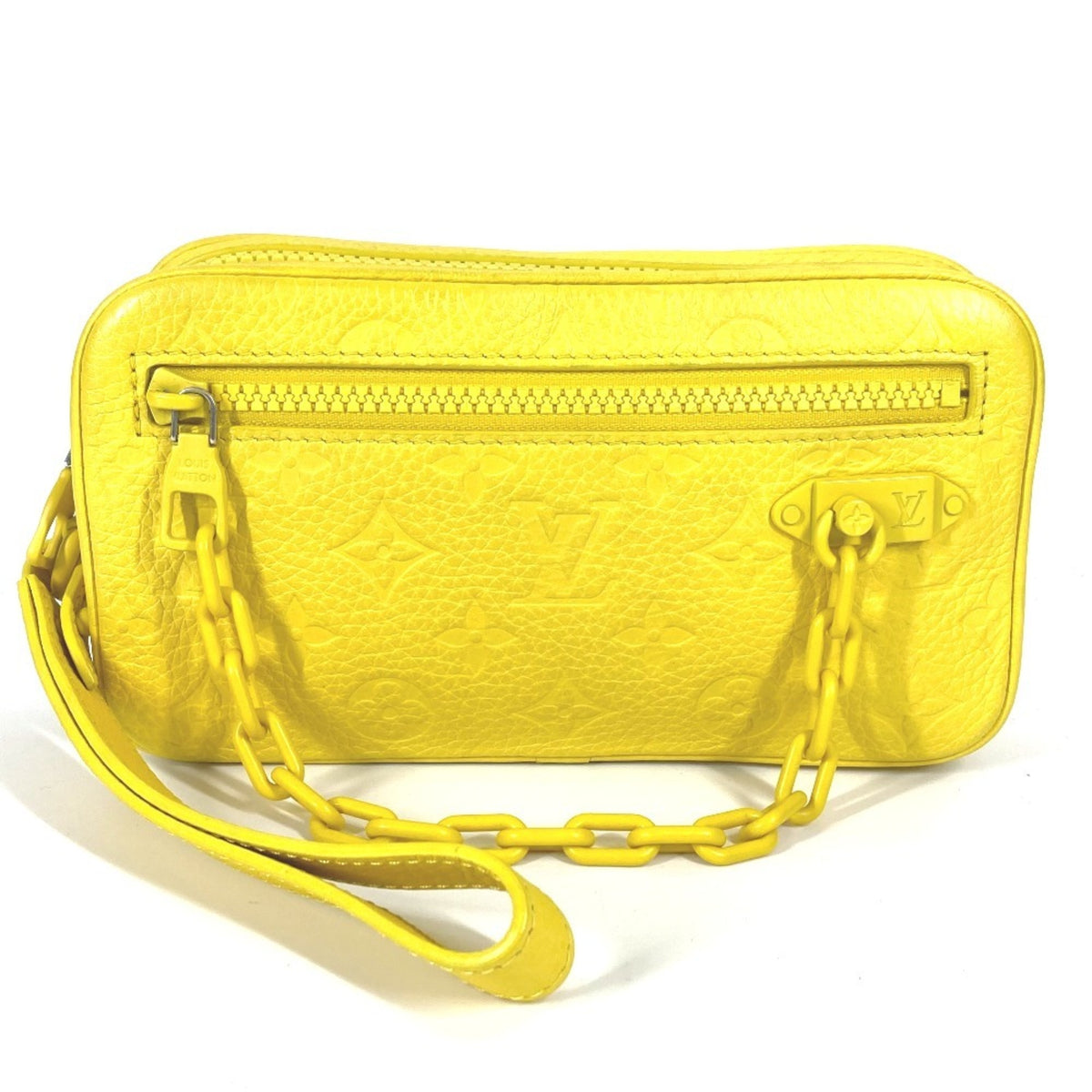 LOUIS VUITTON M53554 Monogram Empreinte Pochette Volga Second Bag Chain Clutch Taurillon Leather Men's Yellow Like New — Like New