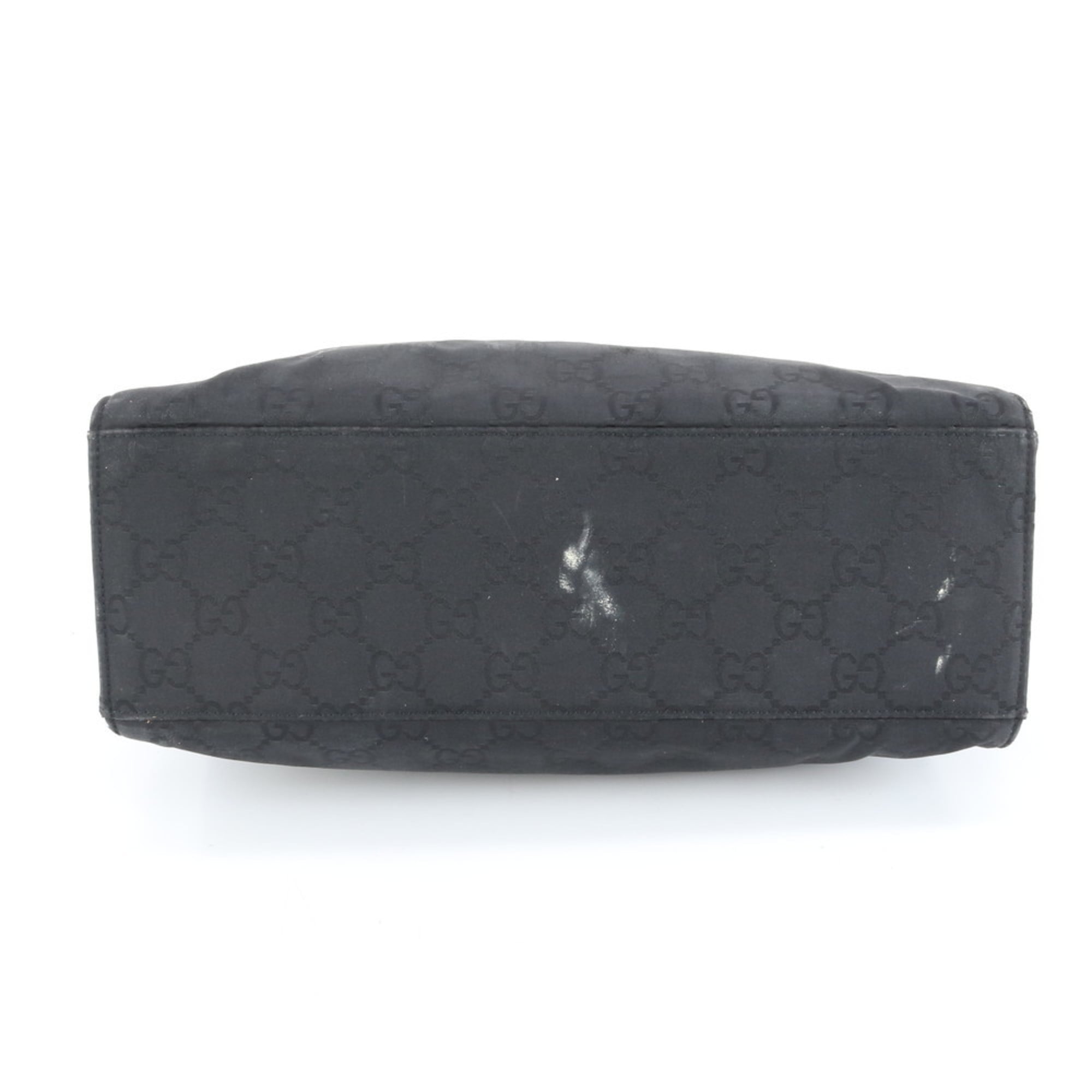 Gucci Bamboo GG Nylon 002 1010 Tote Bag Shoulder Handbag Black Women's