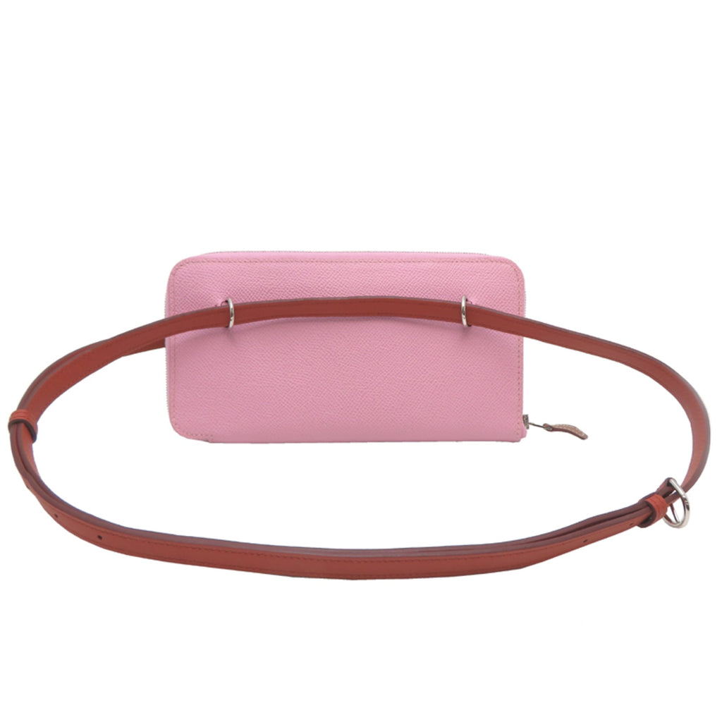 Hermes Hermès Nouveau To Go Zip B Stamp Women's Shoulder Bag Swift Mauve Sylvestre x Lime Cuivre