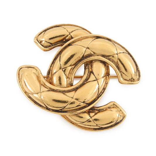 Chanel Coco Mark Matelasse Metal Brooch CHANEL