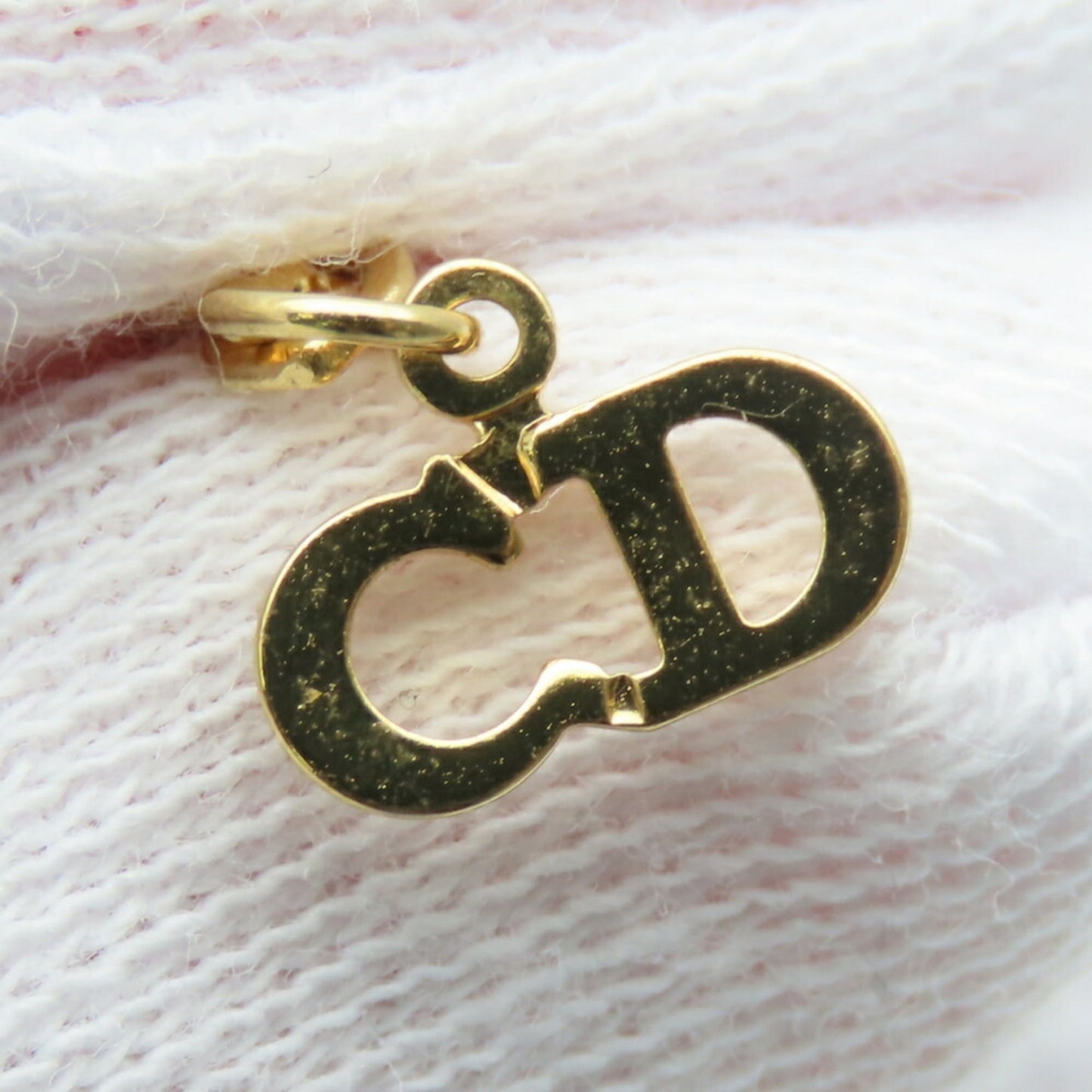 Christian Dior Necklace Emblem Metal Gold GP Plated Women's