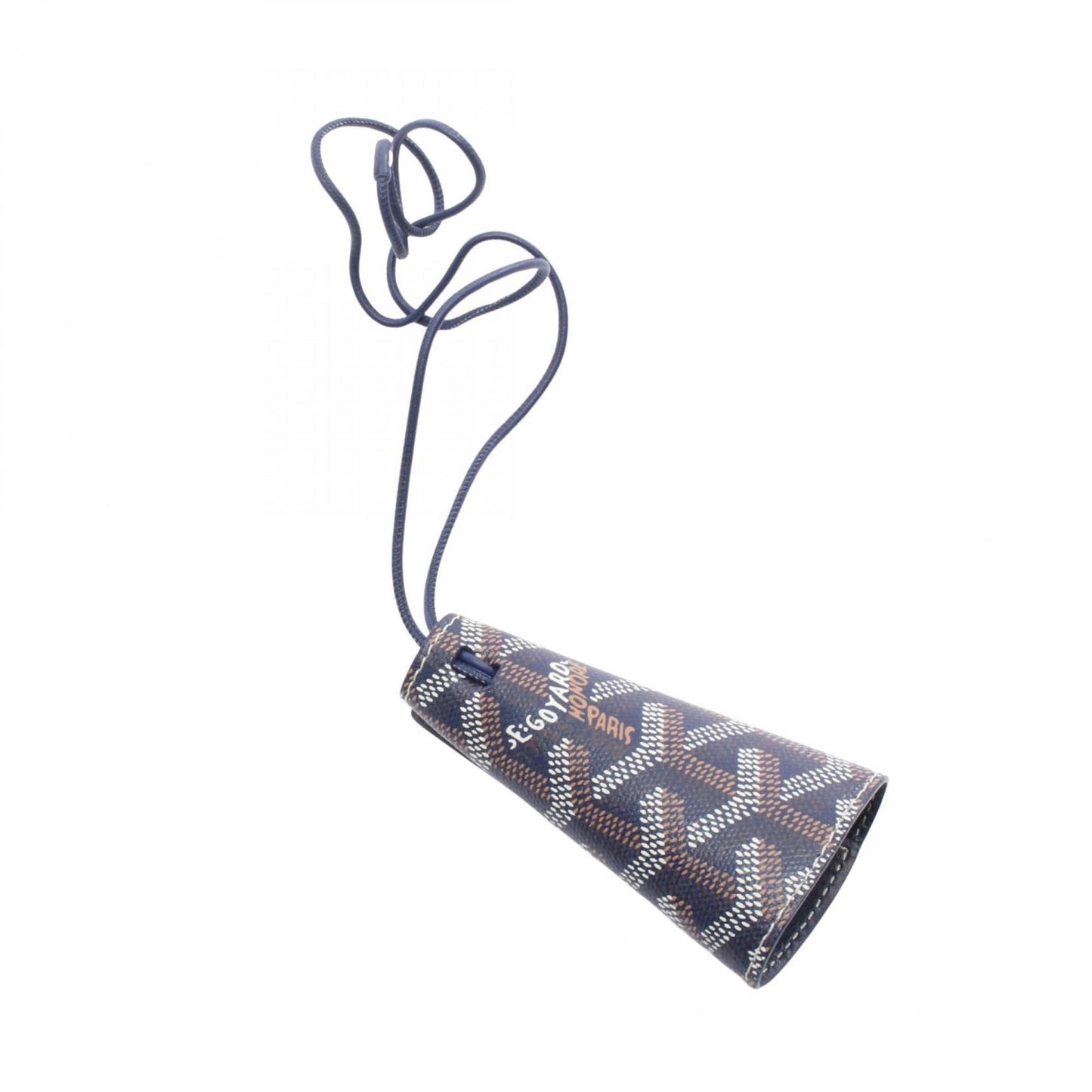 Goyard GOYARD Key Charm Case Accessory, Coated Canvas and Leather, Women's, Navy Blue, Multicolor