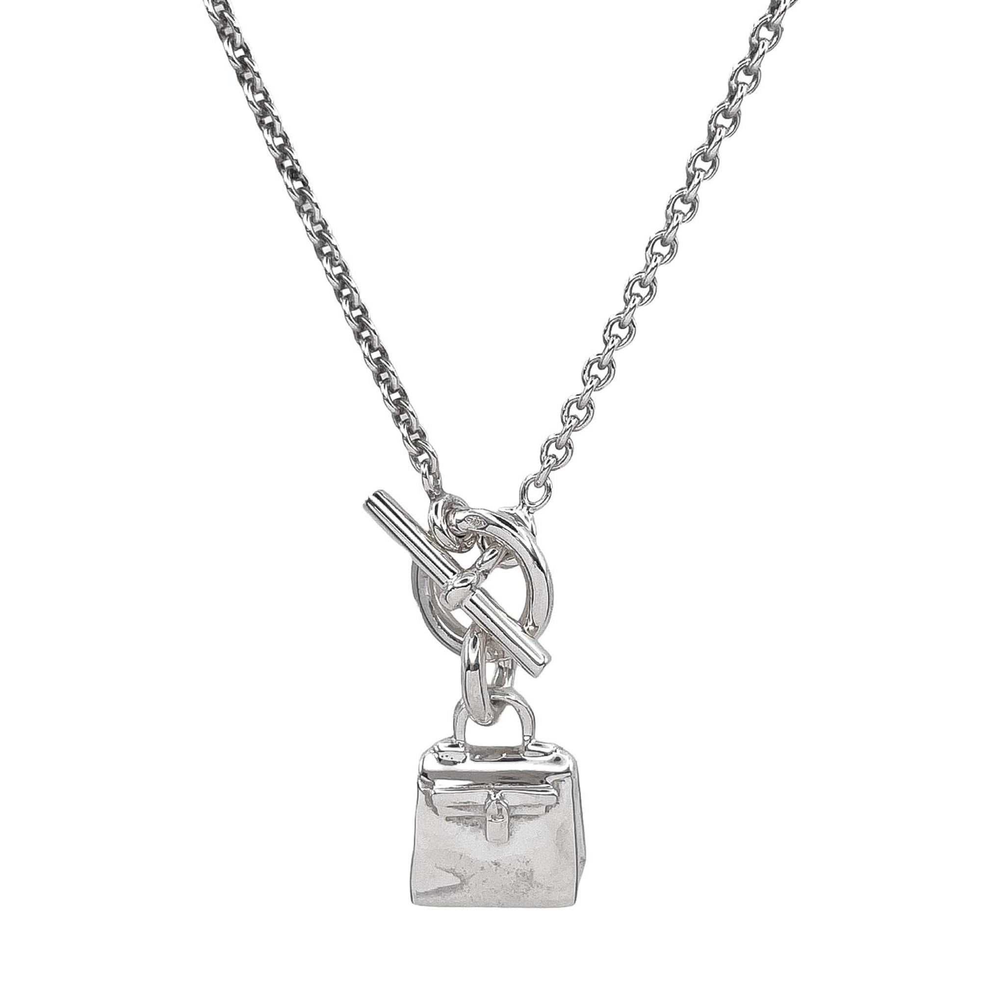 HERMES Amulette Kelly Charm Necklace Pendant Toggle SV925 Men's Women's — Like New