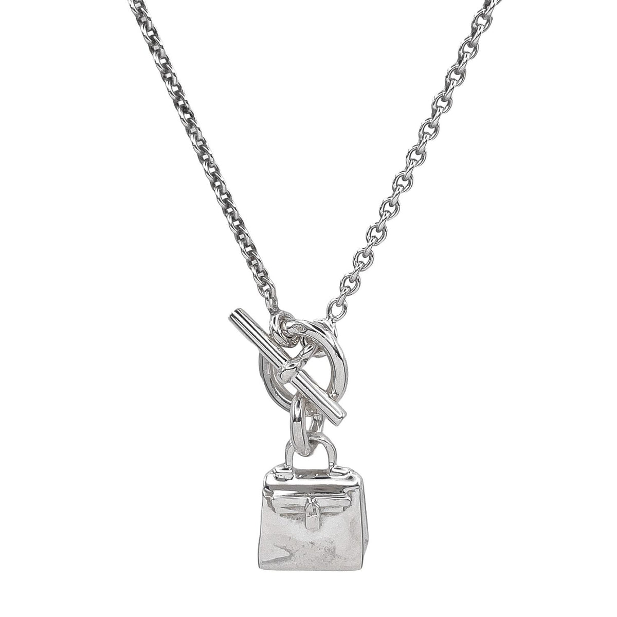 HERMES Amulette Kelly Charm Necklace Pendant Toggle SV925 Men's Women's — Like New