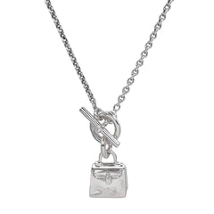 HERMES Amulette Kelly Charm Necklace Pendant Toggle SV925 Men's Women's — Like New