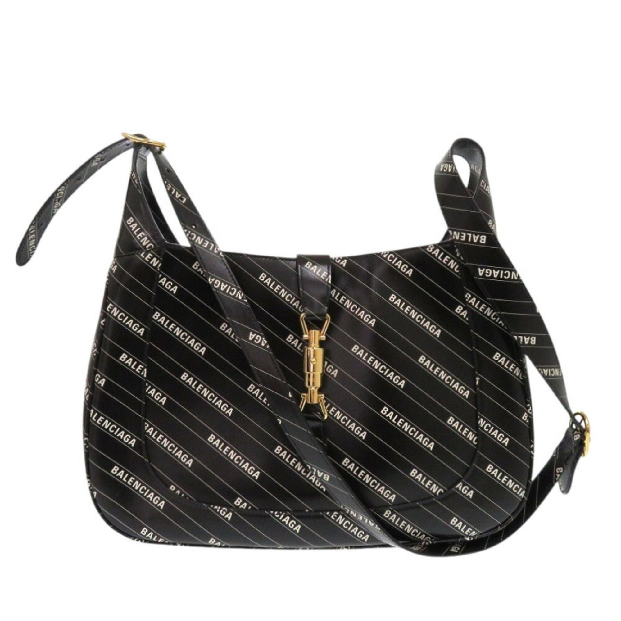 Gucci Jackie 1961 The Hacker Project Balenciaga Collaboration 636712 Leather Black Shoulder Bag 1707GUCCI — Like New