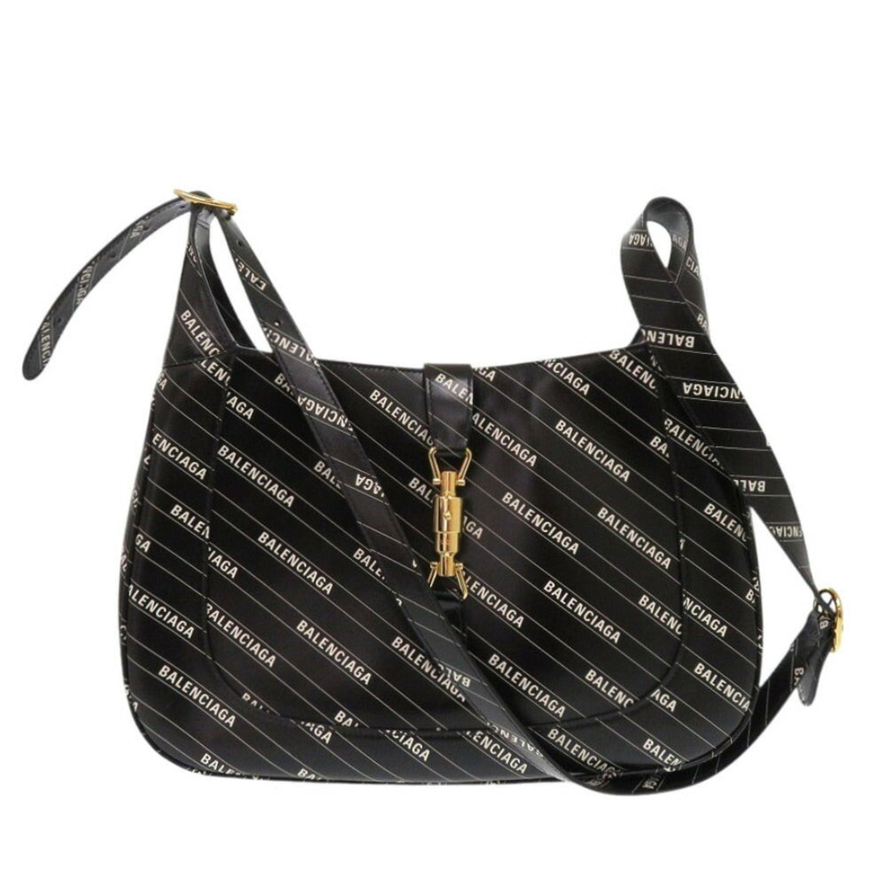 Gucci Jackie 1961 The Hacker Project Balenciaga Collaboration 636712 Leather Black Shoulder Bag 1707GUCCI — Like New