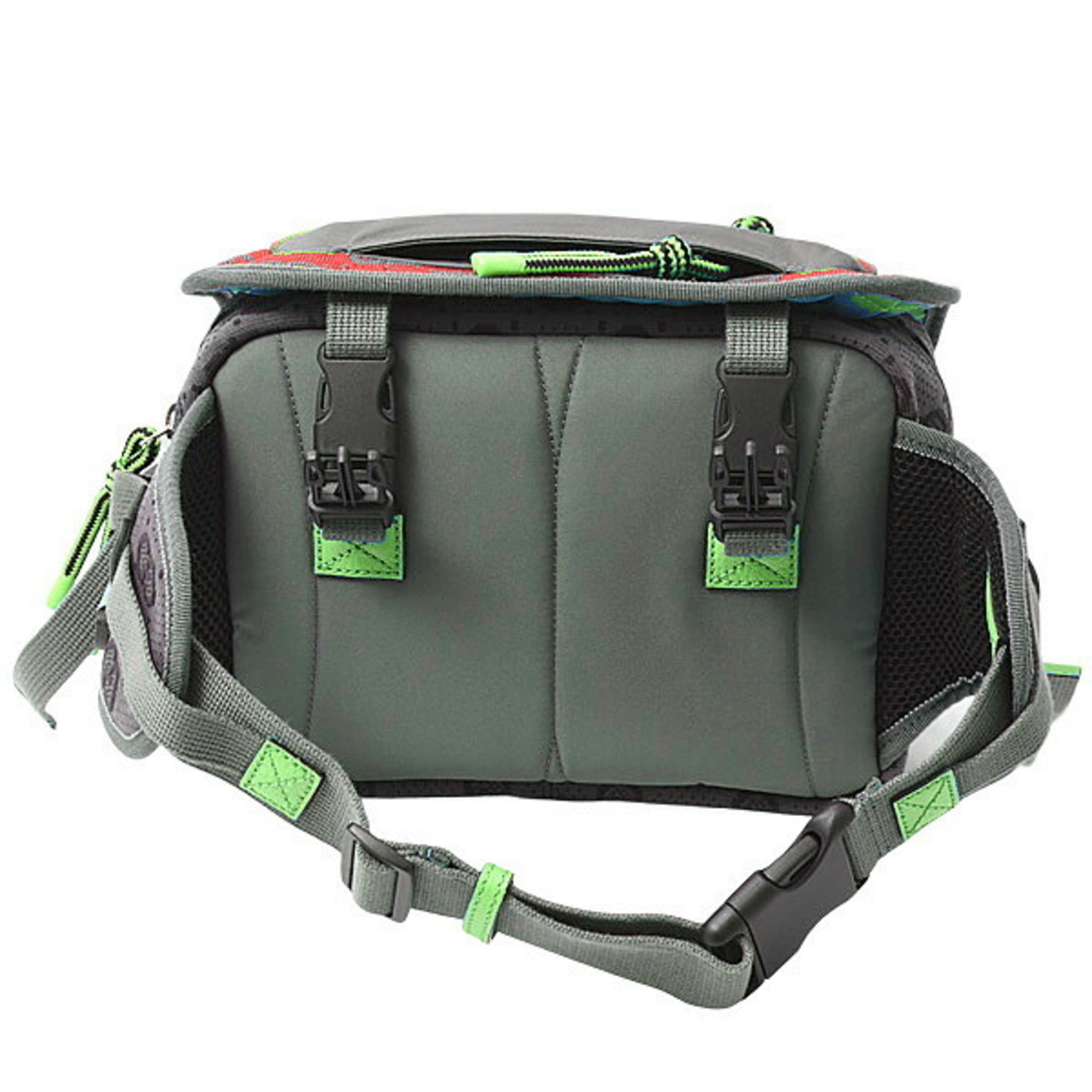 Gucci Men's Small Backpack GG Nylon Belt Bag in Gray, Red, and Green (GUCCI 752100)