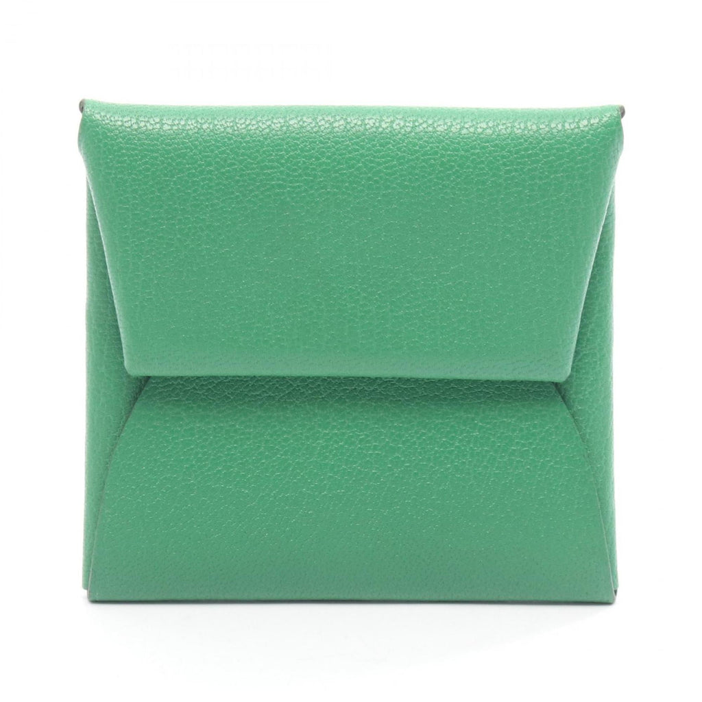 Hermes Hermès Bastia Bamboo Wallet with Coin Purse, Chevre, Women's, Green