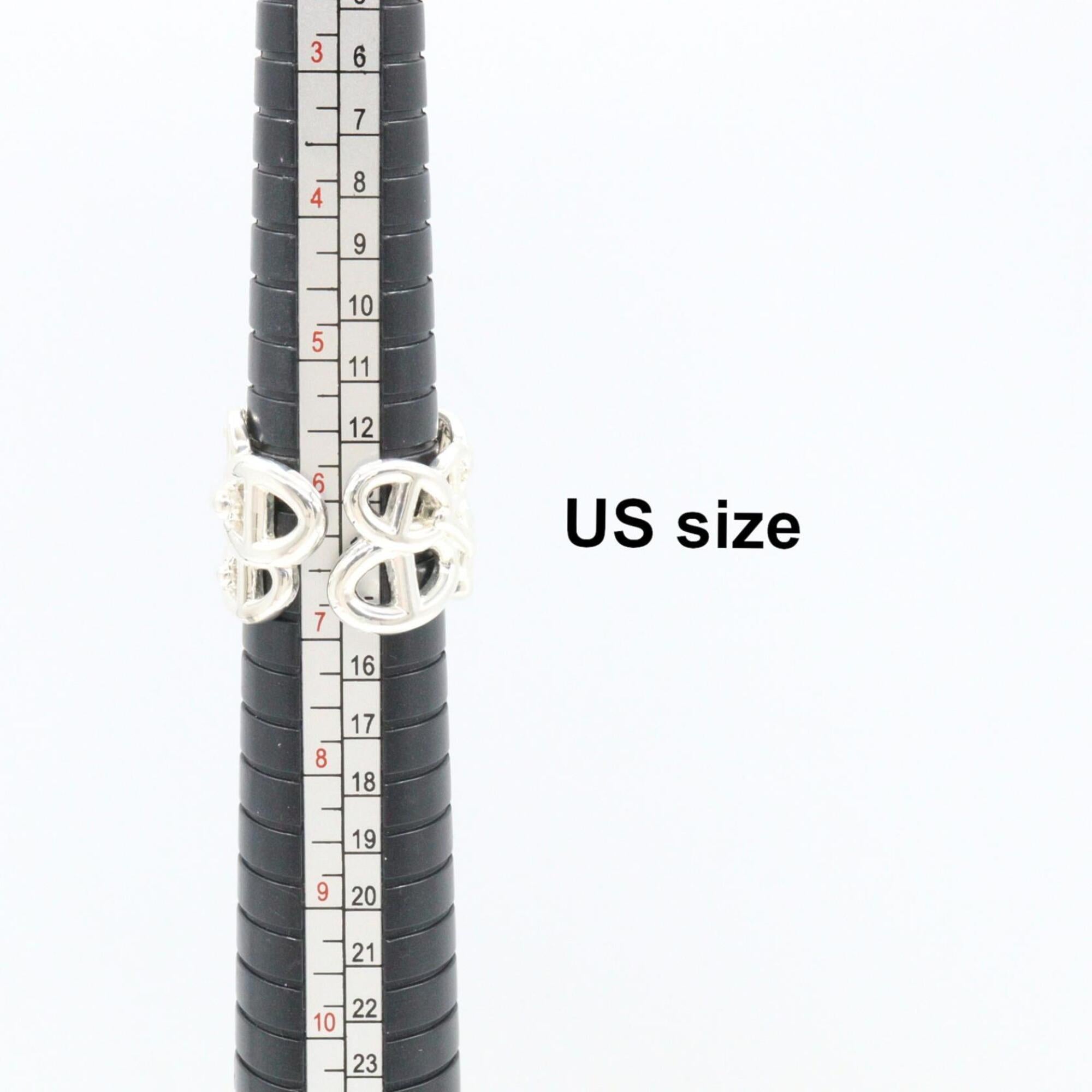 Hermes Chaine d'Ancre Enchainée Ring - Sterling Silver 925 Women's — Like New