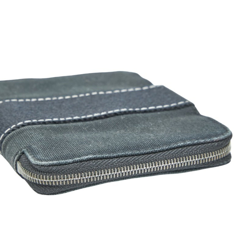 Hermes Hermès Deauville Purse PM Zip-Around Bifold Wallet in Black Canvas for Women