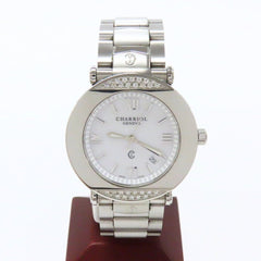 CHARRIOL Columbus CCR38D Stainless Steel Diamond Silver White Dial Men's Watch — Very Good