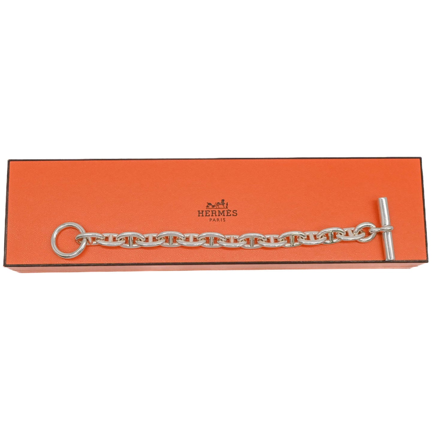 HERMES Chaine d'Ancre Bracelet MM 14 Links SV Silver 925