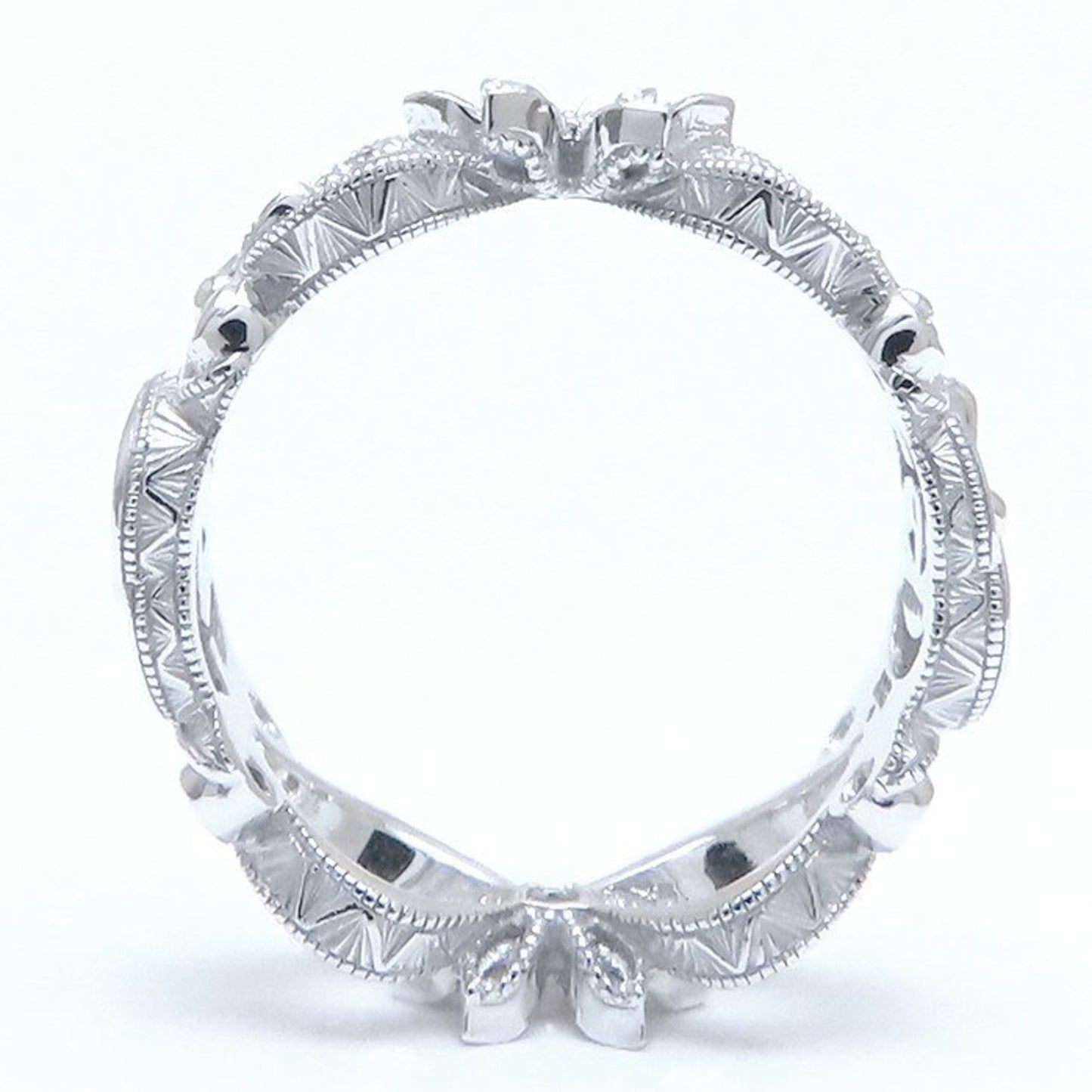 GUCCI Flora Ring, Diamond, #8, Flower Motif, 18K White Gold, Women's, 294308