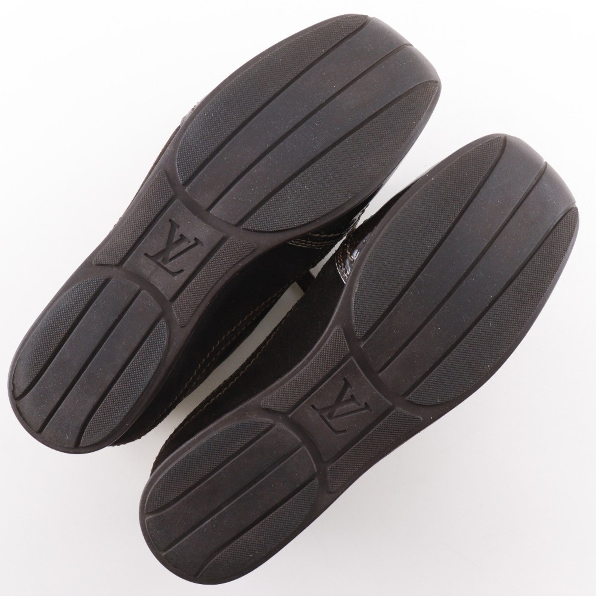 Louis Vuitton Low-Cut Sneakers, Monogram Canvas x Patent Leather, Brown, Women's