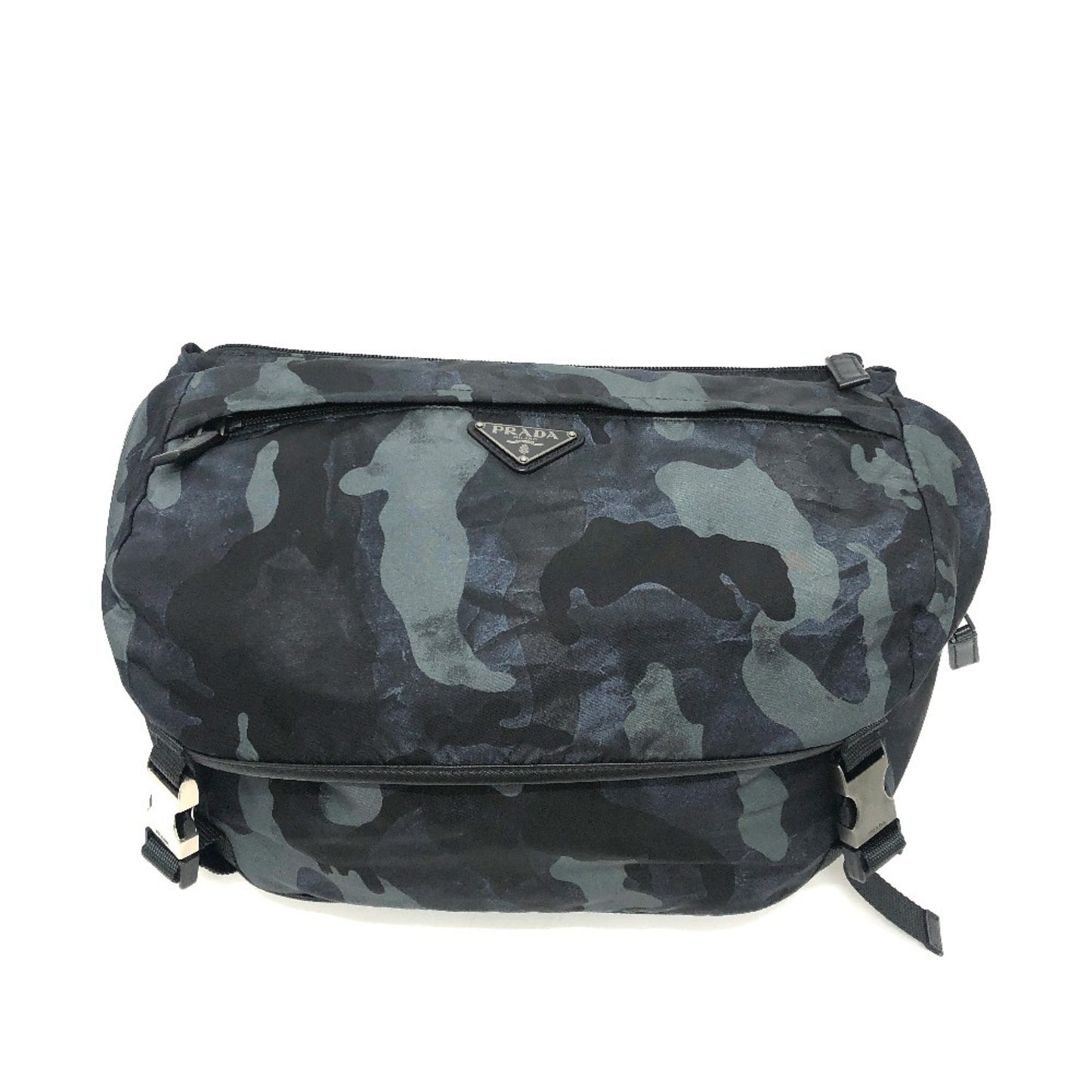 PRADA 2VH991 Triangle Logo Camouflage Crossbody Bag, Shoulder Body Nylon, Men's, Blue