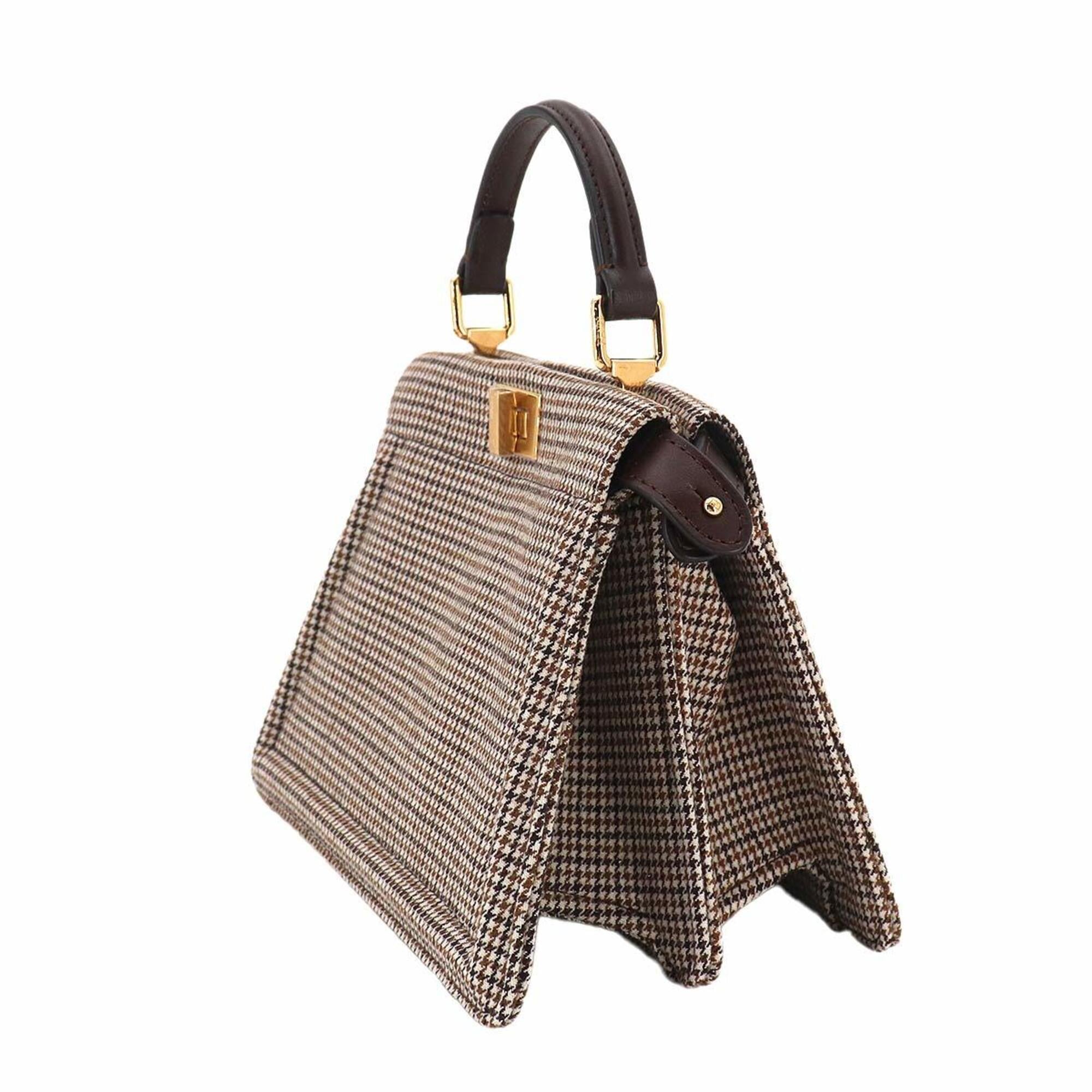 Fendi Peekaboo ISeeU Petite 2-way Hand/Shoulder Handbag, Canvas and Leather, Brown, 8BN335 — New - Store Return