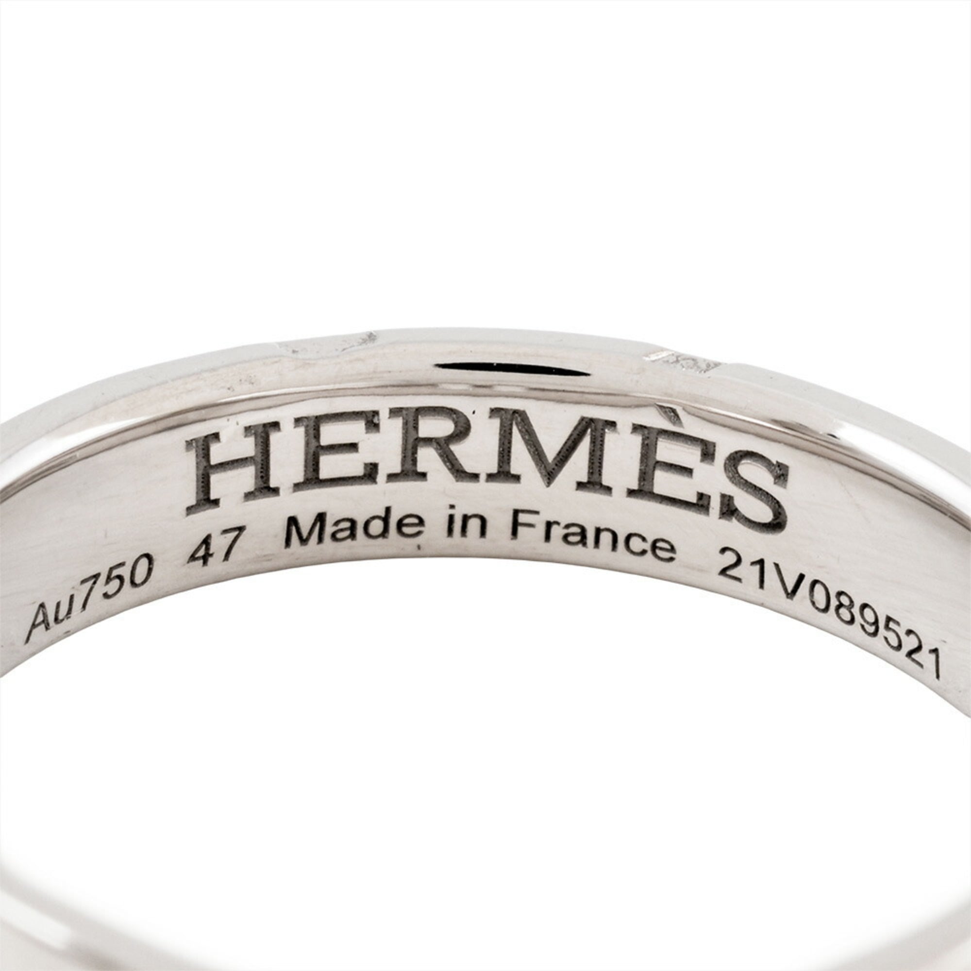 Hermes Hermès Ever Hercules Ring #47 18KWG 3.2g White Gold Women's — Like New