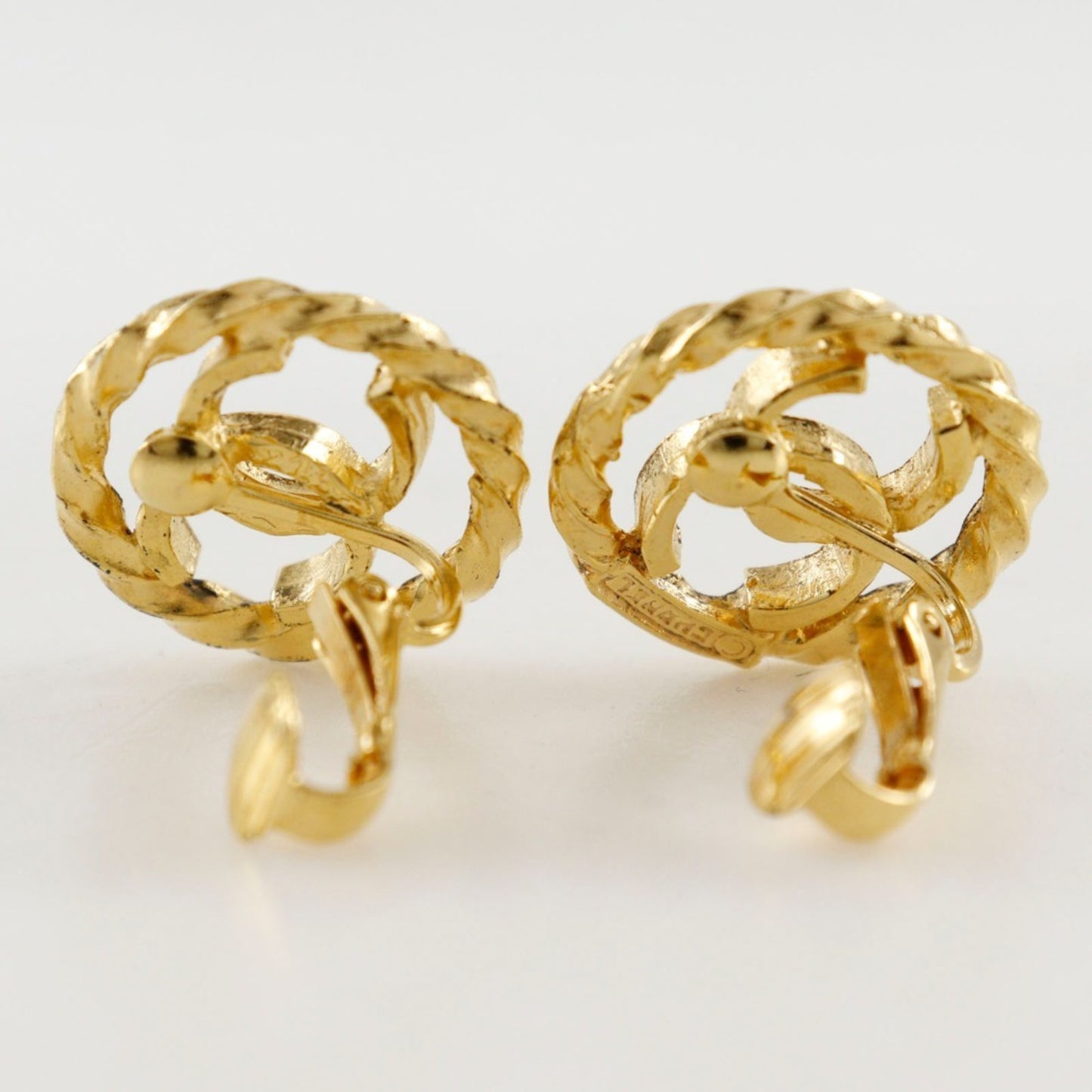 CHANEL COCO Mark Earrings, Gold Plated, Approx. 7.0g, Mark, Women's