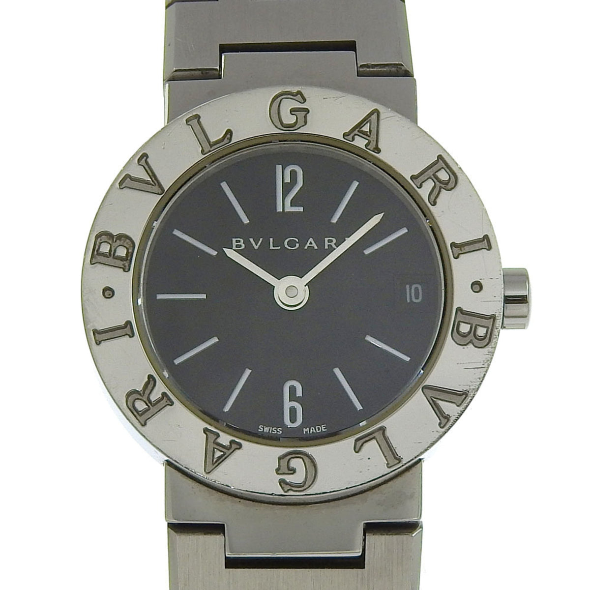 BVLGARI Bzero1 Watch, BZero1 BB23SS, Stainless Steel, Quartz Movement, Analog Display, Black Dial, Women's — Good