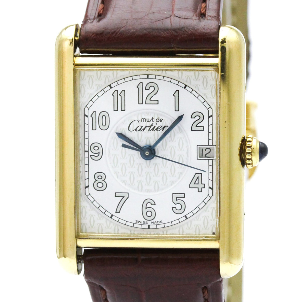 CARTIER Must Tank Quartz Gold Plated Quartz Unisex Watch W1013954 — Good