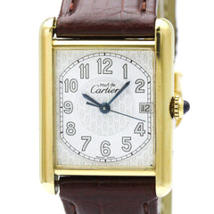CARTIER Must Tank Quartz Gold Plated Quartz Unisex Watch W1013954 — Good