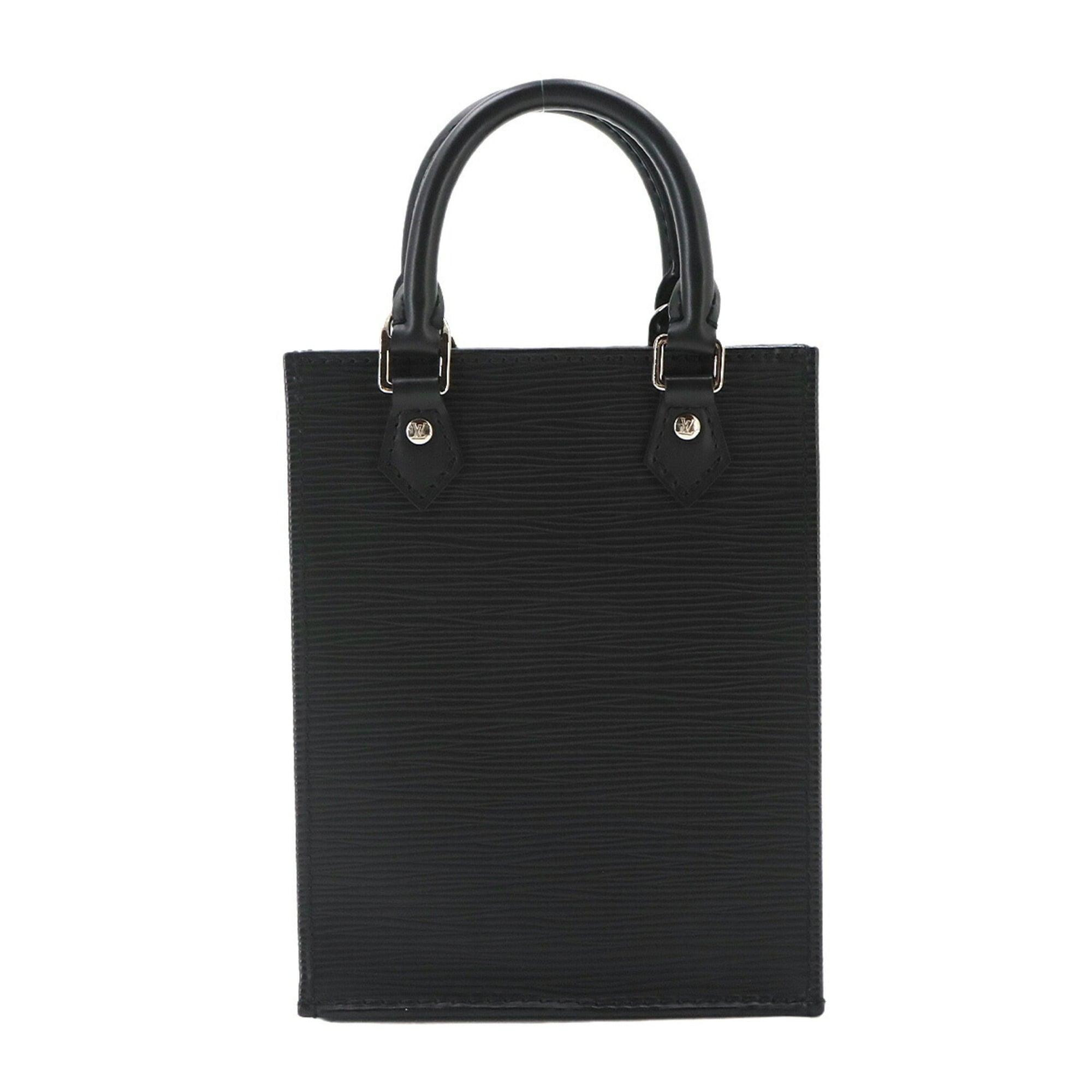 Louis Vuitton Epi Petite Sac Plat 2-way Hand/Shoulder Handbag Leather Noir M69441 — Like New
