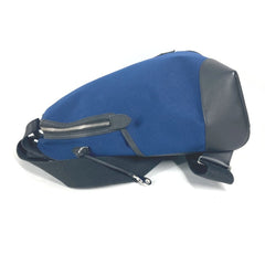HERMES H Sac Addo All Back Backpack Bicolor Rucksack Leather Canvas Men's Blue E-241127-5 — Like New