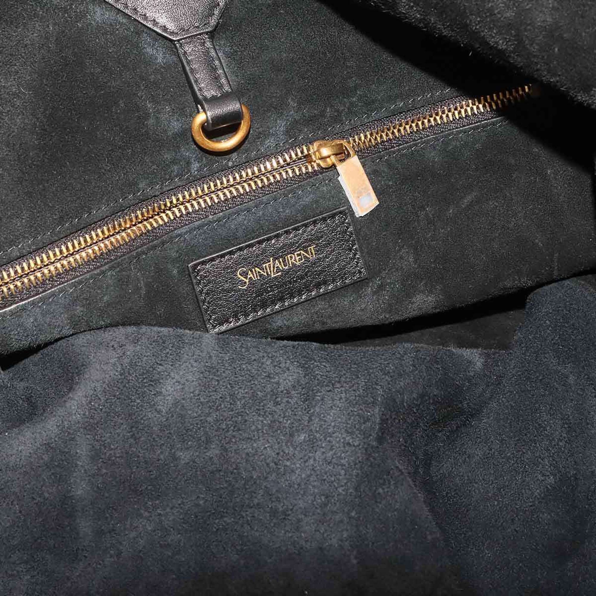Saint Laurent Y Hobo Tote Handbag, Leather, Black, 833160 Bag — New - Store Return