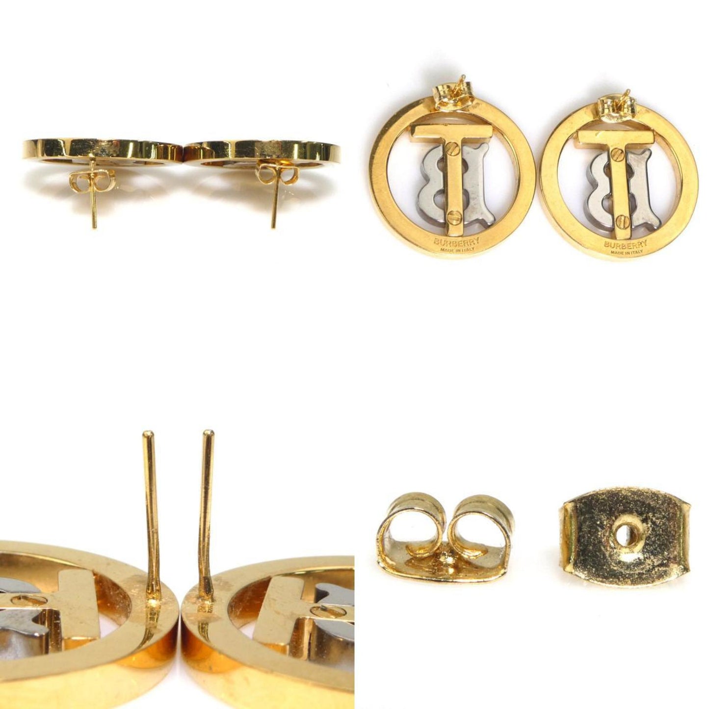 Burberry earrings in gold and silver, women's, 56398i