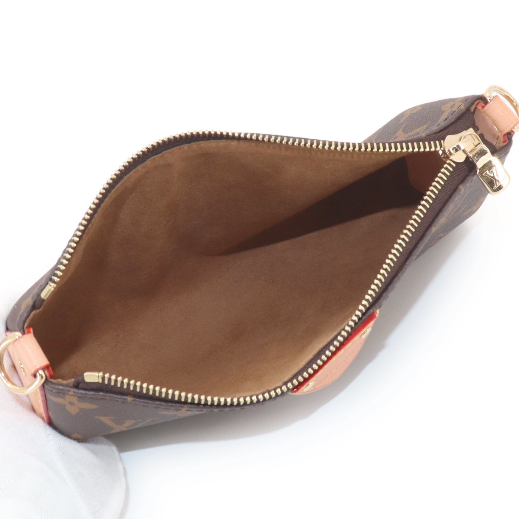 Louis Vuitton Monogram Pochette Tirette Mini 2-way Shoulder Handbag Brown M12859 RFID — New - Store Return