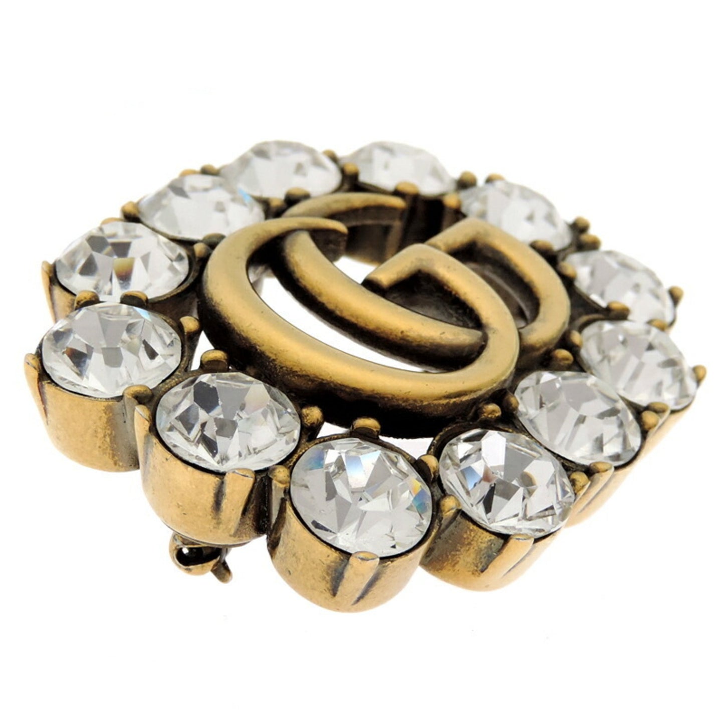 Gucci Crystal Double G Men's Brooch 506171 J1D50 8062 Metal