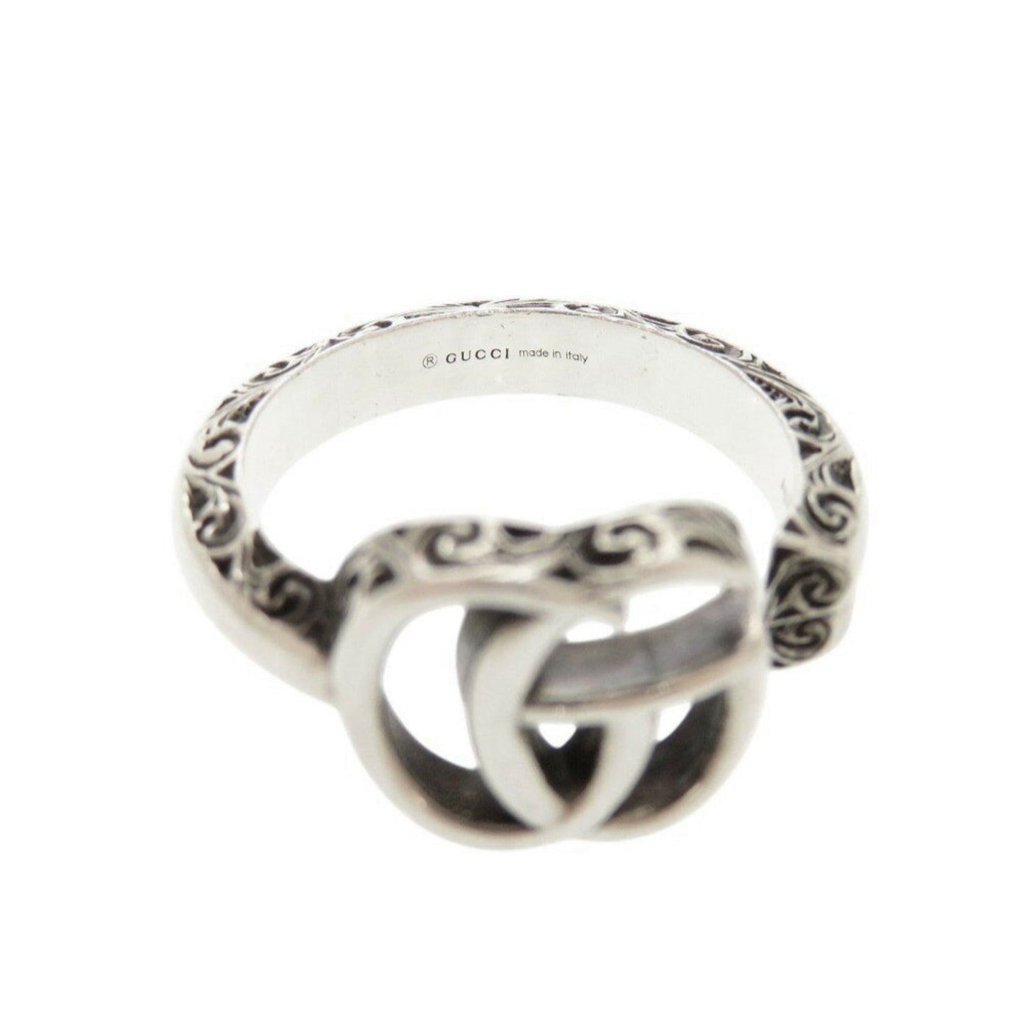 Gucci Double G Ring, Silver 925, Size 15-16 (#17), 1241GUCCI