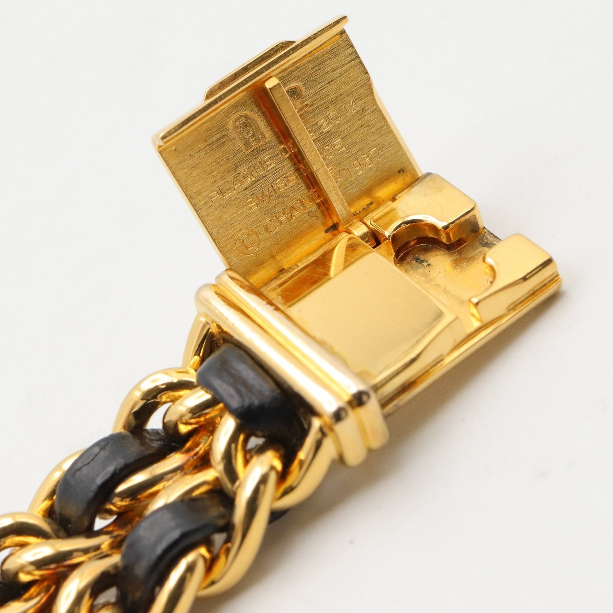 Chanel CHANEL Première M Watch, Gold Plated Leather, Women's, Black, H0001 — Very Good