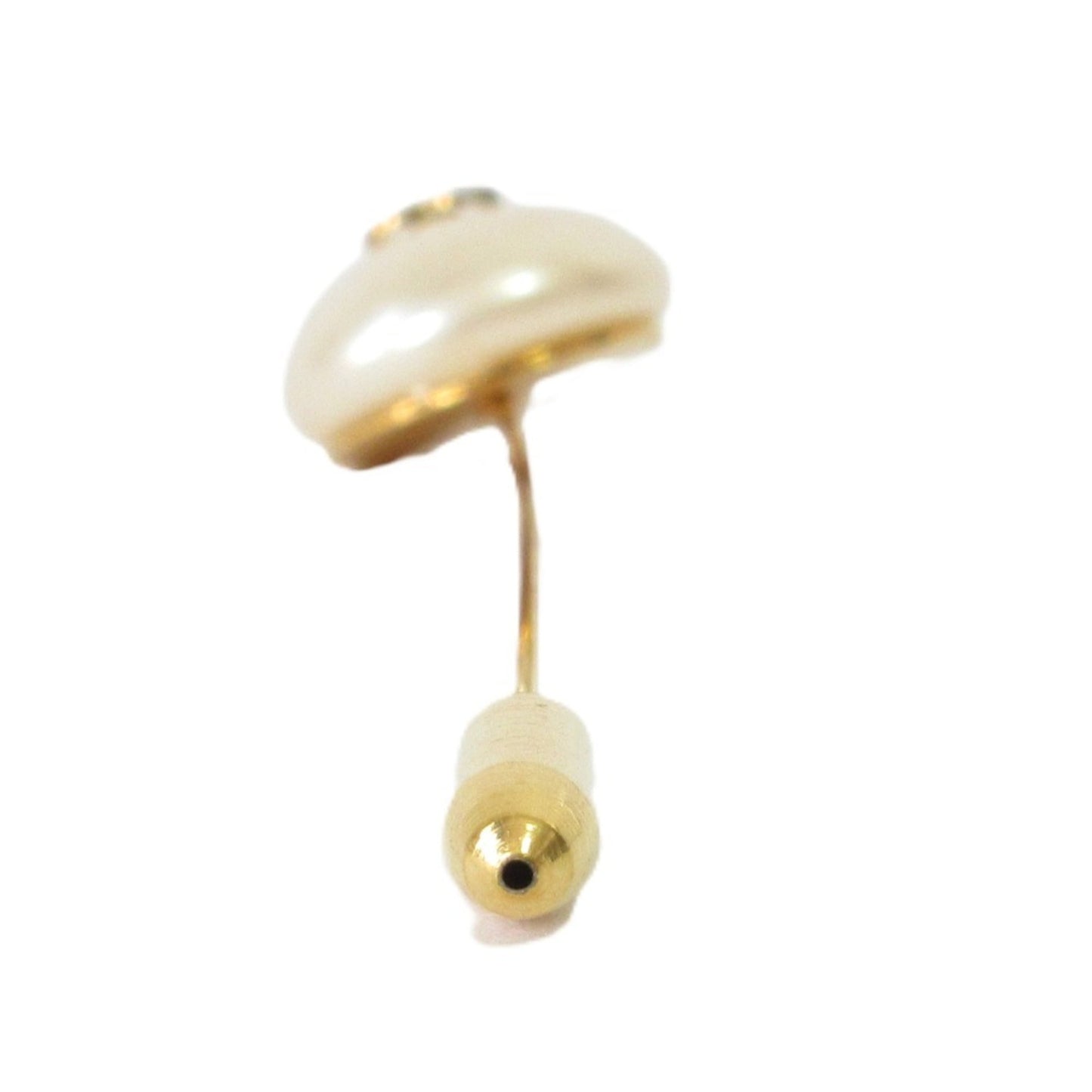 93P CHANEL Vintage Pearl Coco Mark Pin Brooch, Gold Color, Women's
