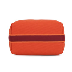 Hermes handbag pouch Bride à Black GM Orange Feu canvas HERMES — Like New